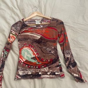 Comfy beautiful multicolor long sleeve t shirt
